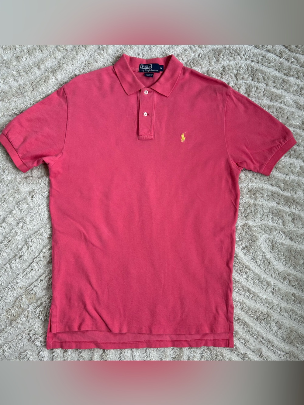 Ralph Lauren Pink Short-Sleeve Polo with Yellow Pony